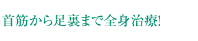 首筋から足裏まで全身治療！